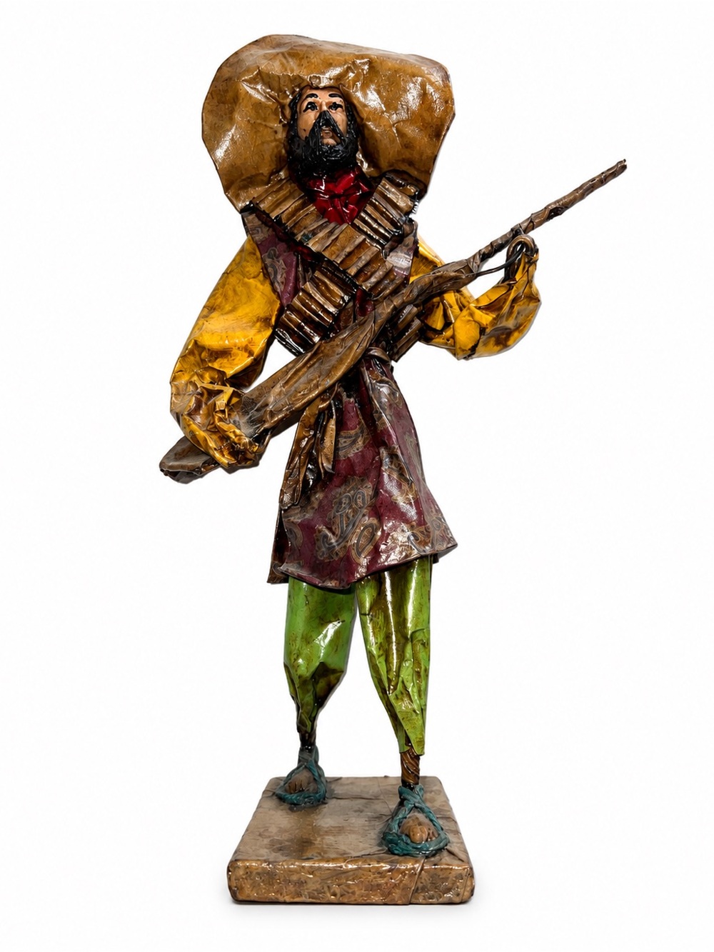 Mexican Paper Mache Multicolor Folk Art Figure - Home Art